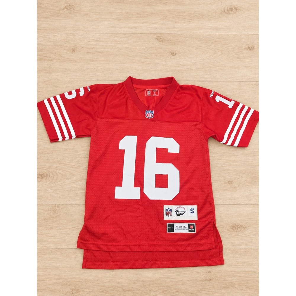 Reebok Kids Joe Montana San Francisco 49ers 1990 Throwback Jersey Red Size S